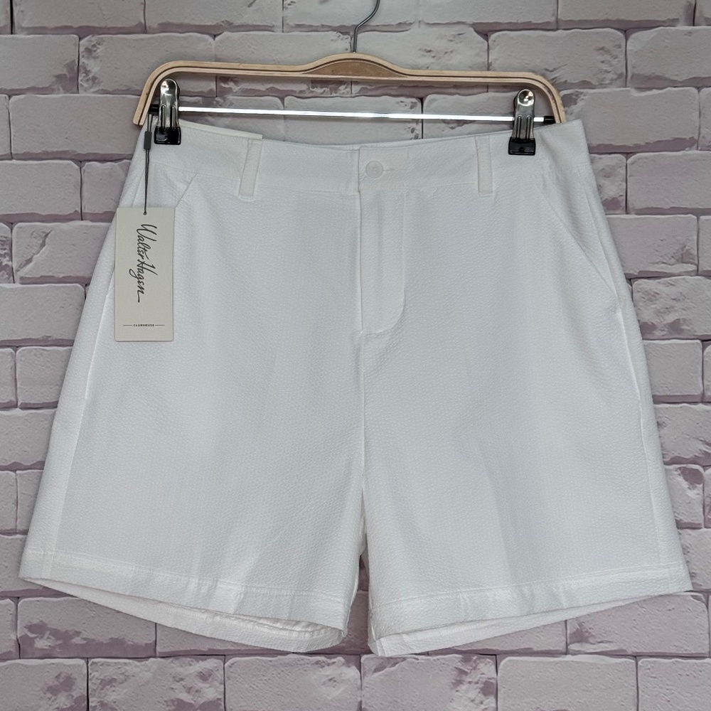Walter Hagen Women's White Seersucker 5" Inseam Traditional Golf Short Size‎ 6
